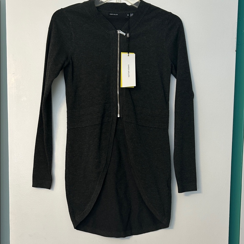Karen Millen Dark Grey zip up sweater